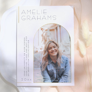 Deco   Elegant Gold Arch Graduation Announcement