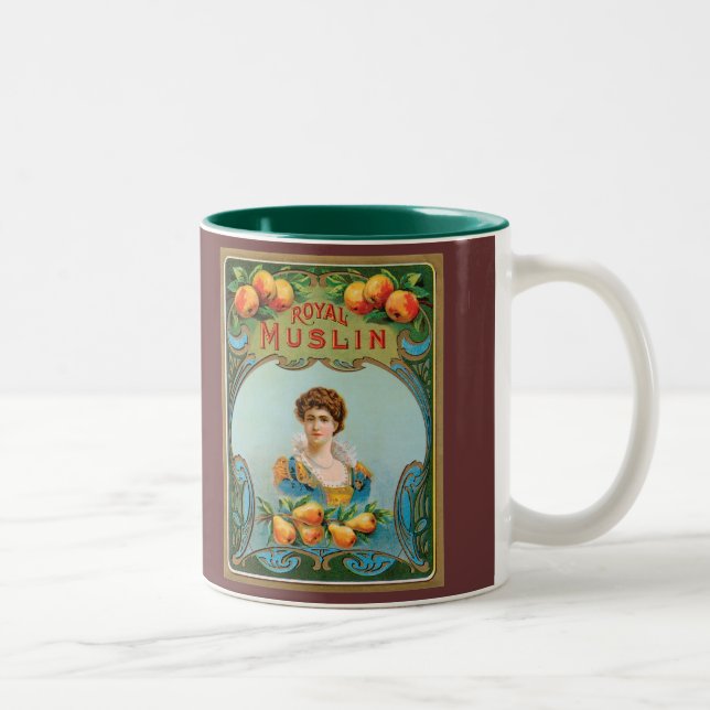 Deco Fabric Label Art Royal Muslin Coffee Mug (Right)