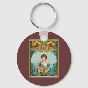 Deco Fabric Label Art Royal Muslin Key Ring
