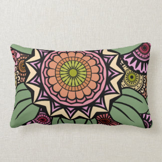 DECO FANDANGO in Peach, Pink and Green Lumbar Cushion