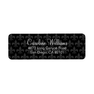 Deco Fleur De Lis Return Address Label