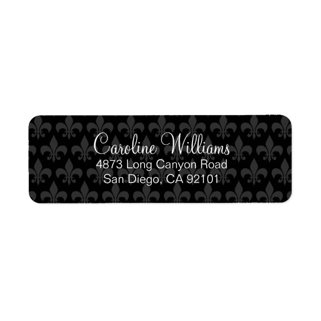 Deco Fleur De Lis Return Address Label (Front)