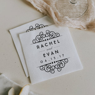Deco Flourish Personalised Wedding Napkin