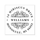 Deco Flourish Round Return Address Stamp