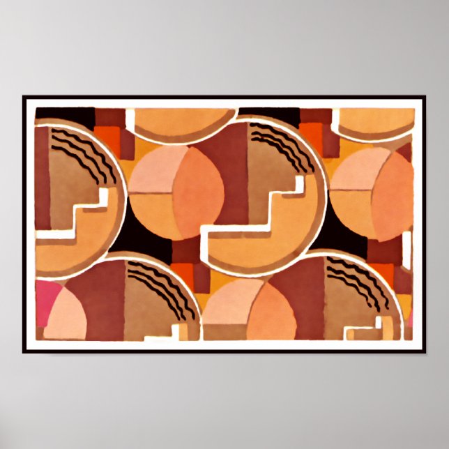Deco Geometric in Oranges Poster (Front)
