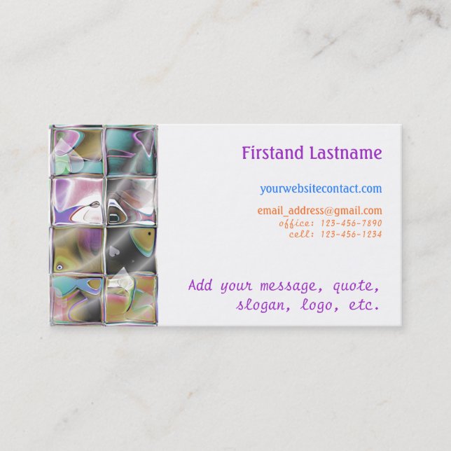 Deco Glass Mosaic Customisable Business Cards (Front)