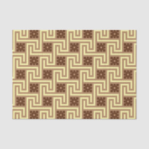 Deco Greek Key, Tan, Brown and Yellow Tissue Paper