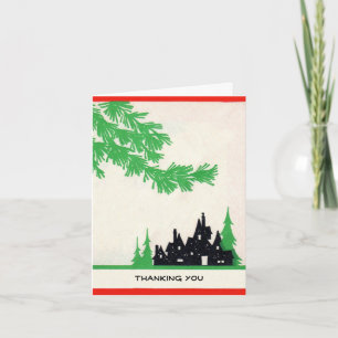 Deco holiday thank you greeting card