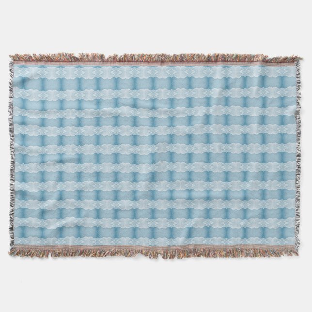 Deco Inspired Blues Throw Blanket (Front)