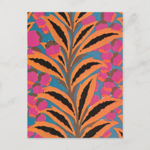 Deco leaves in Orange Postcard