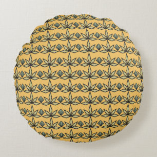 Deco Leaves  Round Cushion