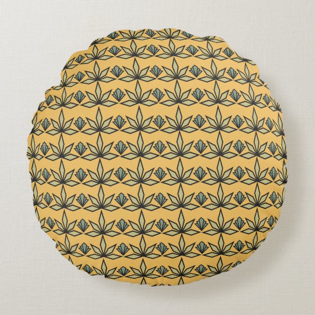 Deco Leaves  Round Cushion (Front)