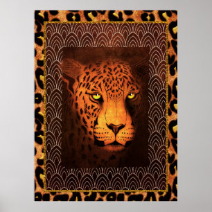 Deco Leopard Poster