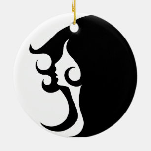Deco Mod Woman Ceramic Ornament