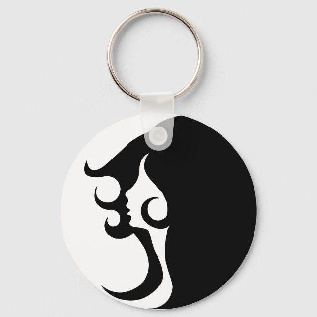 Deco Mod Woman Key Ring (Front)