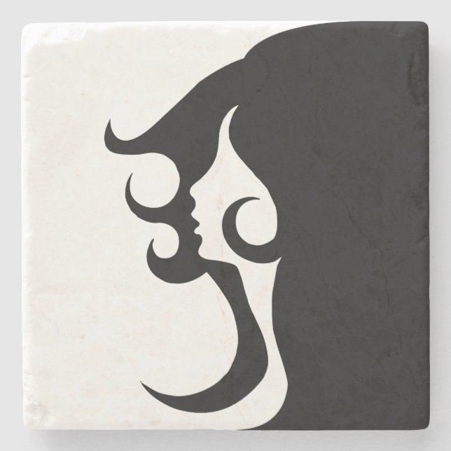 Deco Mod Woman Stone Coaster (Front)