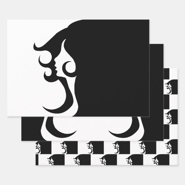 Deco Mod Woman Wrapping Paper Sheet (Set)