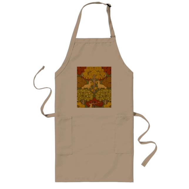 Deco Nouveau Stag and Trees Long Apron (Front)