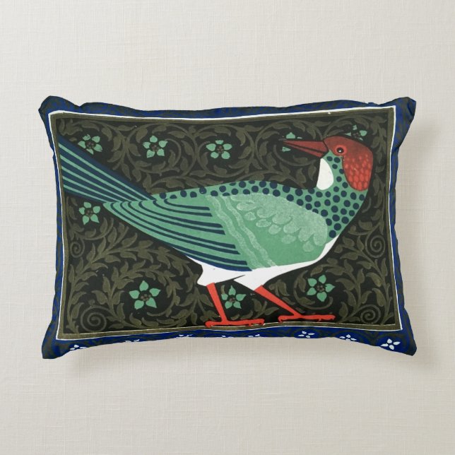 Deco Painted Bird Pillow 16" x 12" (Front)