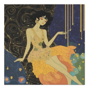 Deco Party Girl Poster