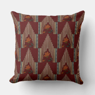 Deco Pattern With Flower And Spire Cushion
