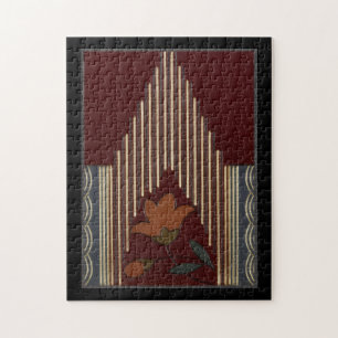 Deco Pattern With Flower And Spire Jigsaw Puzzle