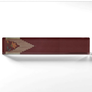 Deco Pattern With Flower And Spire Nameplate