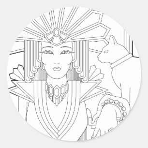 Deco Priestess Classic Round Sticker