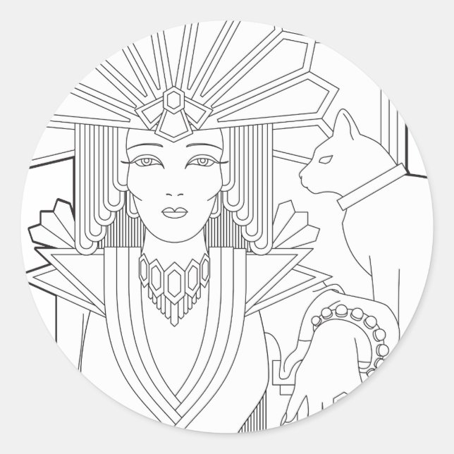 Deco Priestess Classic Round Sticker (Front)