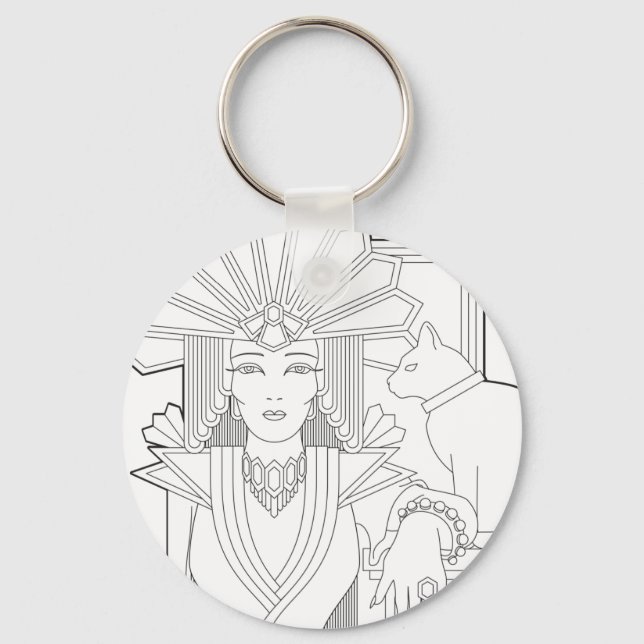 Deco Priestess Key Ring (Front)