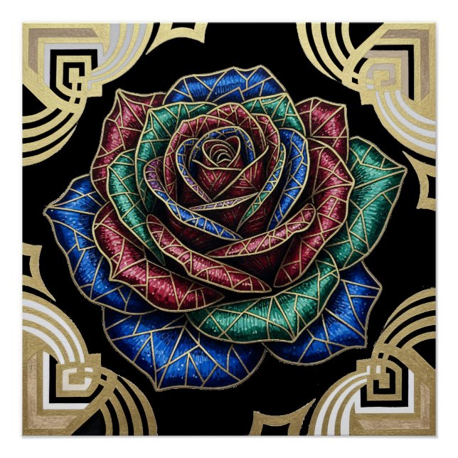 Deco Rose Poster (Front)