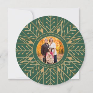 Deco Snowflake Christmas Photo Card