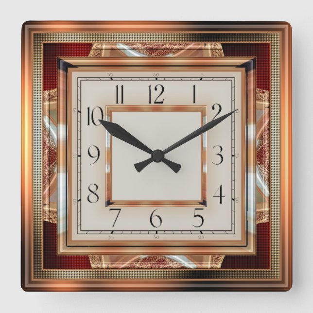 Deco Square Wall Clock (Front)