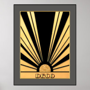 Deco Sunburst Poster