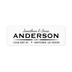 Deco Text Divider with Script Text Return Address Label