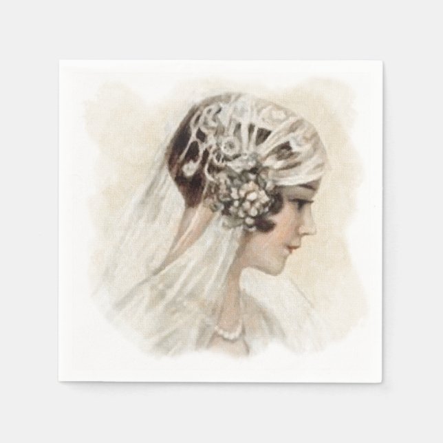 Deco Vintage Bride Napkin (Front)