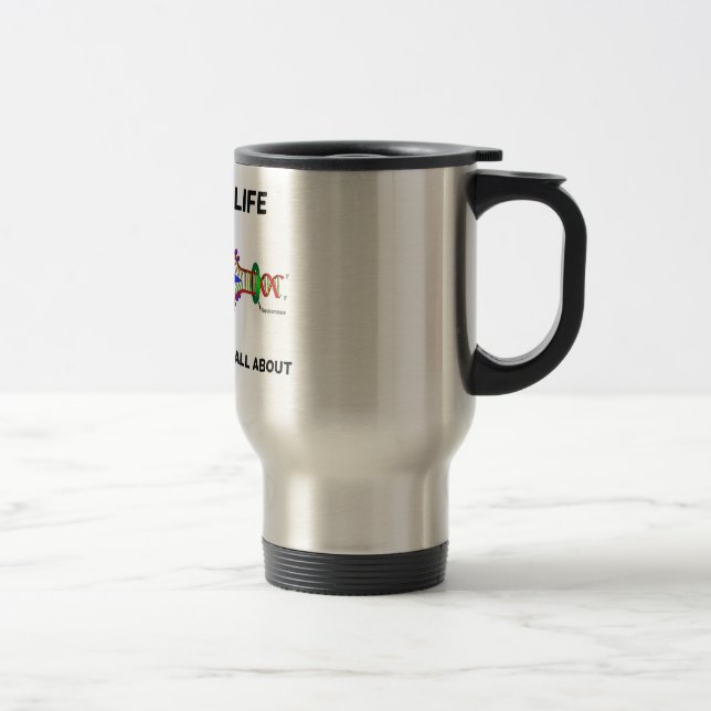 Decoding Life Is What Genetics Is All About Travel Mug (Right)