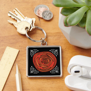 Decofied Rose (Premium Square) Key Ring