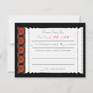Decofied Roses  (Reply Card) RSVP Card