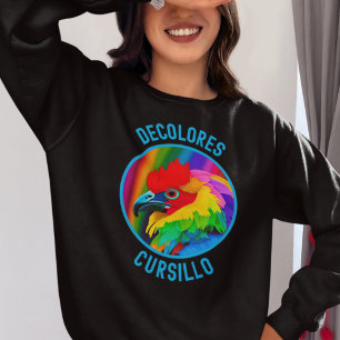 DeColores Cursillo Colorful Rooster Vivid Rainbow  Sweatshirt