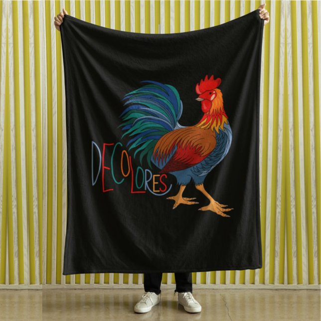 DeColores Cursillo Colourful Rooster Fleece Blanket (Creator Uploaded)