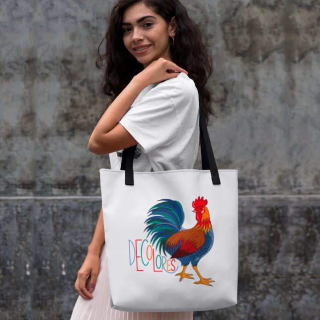 DeColores Cursillo Colourful Rooster Tote Bag (Creator Uploaded)