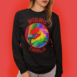 DeColores Cursillo Colourful Rooster Vivid Rainbow T-Shirt