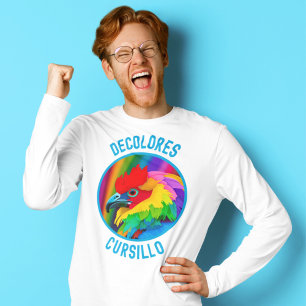 DeColores Cursillo Colourful Rooster Vivid Rainbow T-Shirt