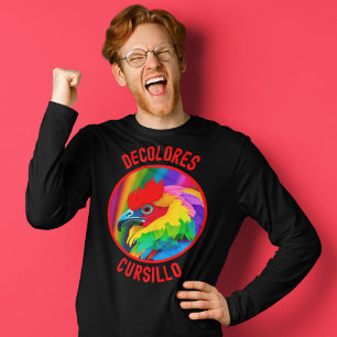 DeColores Cursillo Colourful Rooster Vivid Rainbow T-Shirt