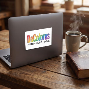 DeColores Cursillo Rainbow Faith Hope Love Rectangular Sticker