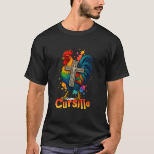 DeColores Cursillo Rainbow Rooster Catholic T-Shirt