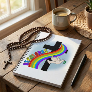 DeColores Cursillo Rainbow With Cross & Peace Dove Notebook