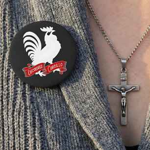 DeColores Cursillo Rooster Silhouette with Banner 10 Cm Round Badge
