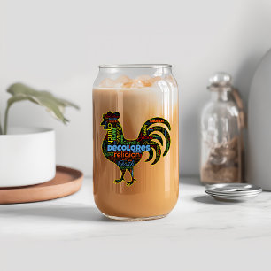 DeColores Cursillo Rooster Word Cloud Can Glass